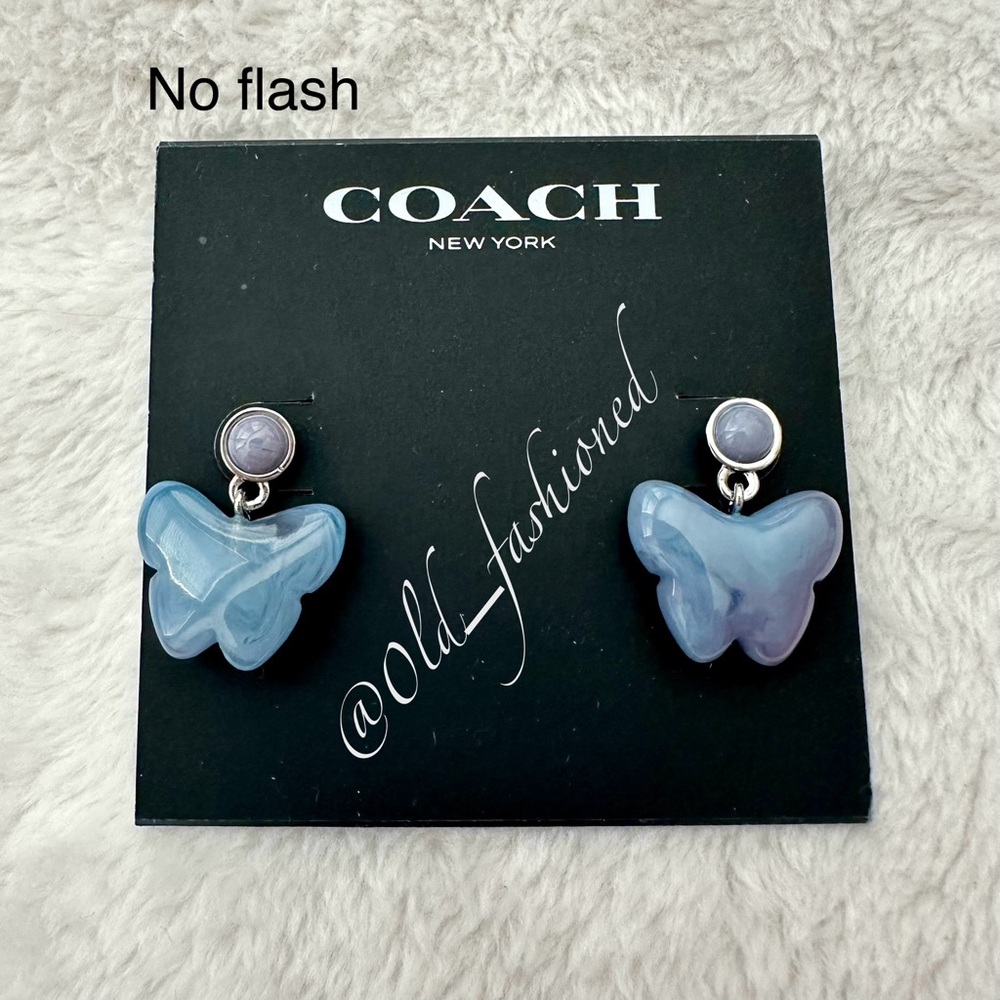 COACH Resin Butterfly Drop Earrings - Picture 4 of 7